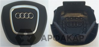 Крышка SRS airbag, накладка подушки безопасности в руль  Audi A3, A4, A6, A8, Q7 (04-)(3 спицы) заклёпки