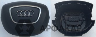 Крышка SRS airbag, накладка подушки безопасности в руль  Audi A3, A4, A6, A8, Q7 (12-)(4 спицы широкая)
