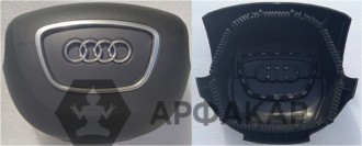Крышка SRS airbag, накладка подушки безопасности в руль Audi A3, A4, A6, A8, Q7 (12-)(4 спицы широкая) штырьки
