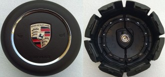 Крышка SRS airbag, накладка подушки безопасности в руль Porsche Cayenne 2014-